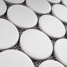 JAPM801  Penny Round White Matte Porcelain Mosaic Wall and Floor Tile