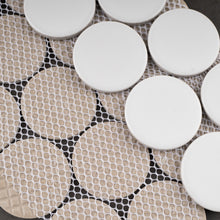 JAPM801  Penny Round White Matte Porcelain Mosaic Wall and Floor Tile