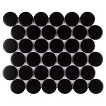 JAPM802 Penny Round Black Matte Porcelain Mosaic Wall and Floor Tile