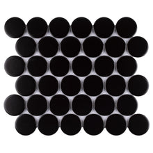 JAPM802 Penny Round Black Matte Porcelain Mosaic Wall and Floor Tile