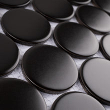 JAPM802 Penny Round Black Matte Porcelain Mosaic Wall and Floor Tile