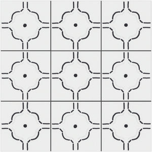KENZO DEC01 White 8x8 Square Matt Wall and Floor Porcelain Tile