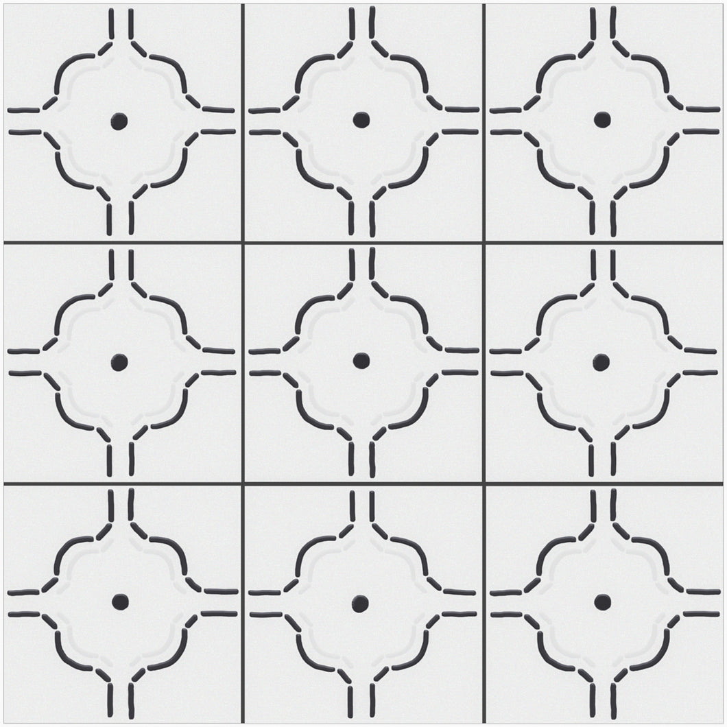 KENZO DEC01 White 8x8 Square Matt Wall and Floor Porcelain Tile