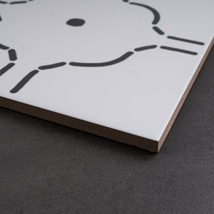 KENZO DEC01 White 8x8 Square Matt Wall and Floor Porcelain Tile