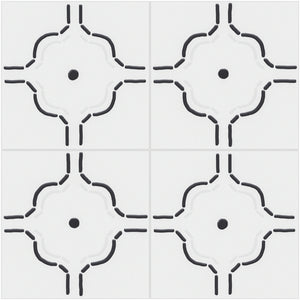 KENZO DEC01 White 8x8 Square Matt Wall and Floor Porcelain Tile