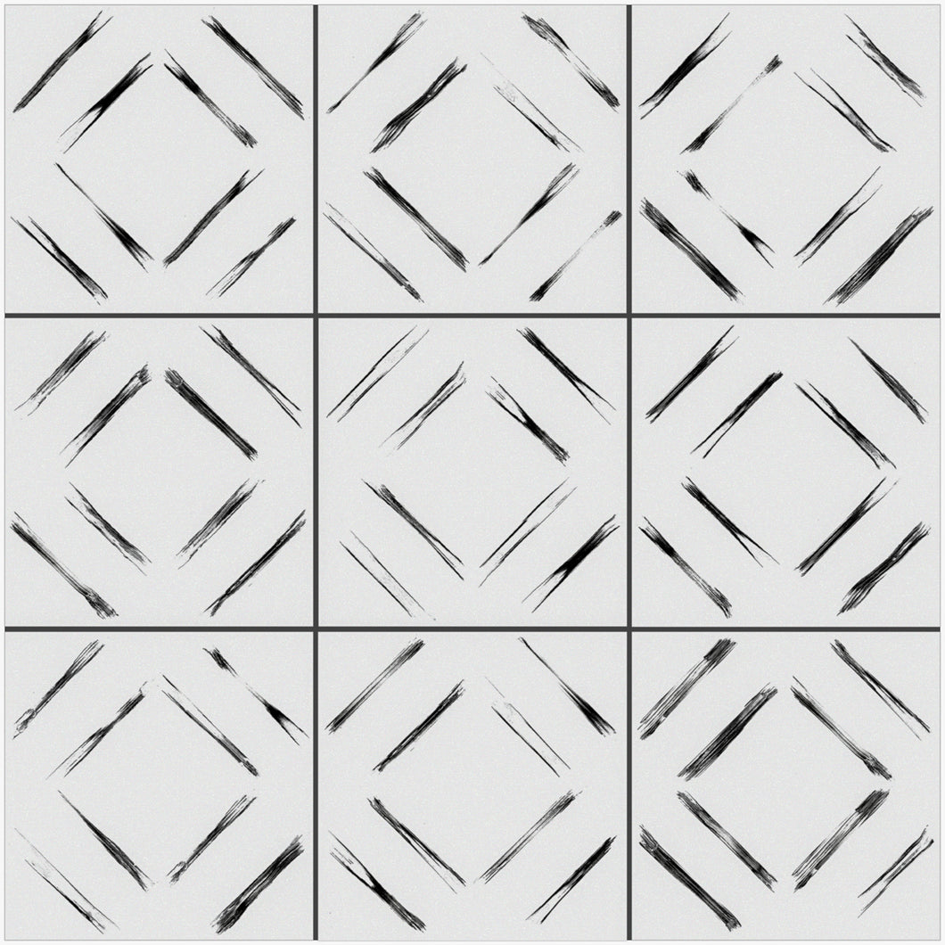 KENZO DEC02 White Diamond 8x8 Square Matt Wall and Floor Porcelain Tile