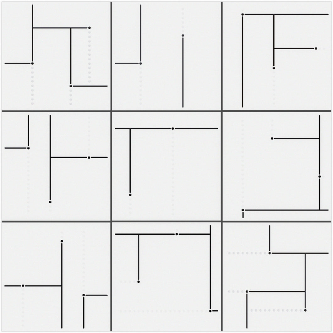 KENZO DEC04 White Maze 8x8 Square Matt Wall and Floor Porcelain Tile