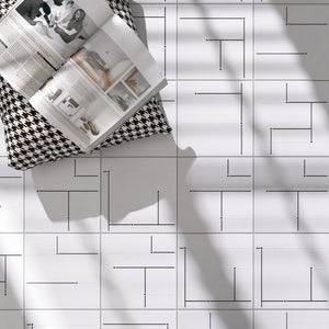 KENZO DEC04 White Maze 8x8 Square Matt Wall and Floor Porcelain Tile