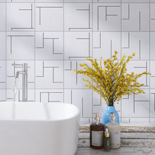 KENZO DEC04 White Maze 8x8 Square Matt Wall and Floor Porcelain Tile