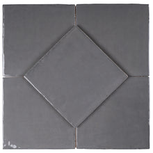 NC-AS-SQ66 New Country Dark Gray Square 6"x6" Polished Ceramic Wall Tile