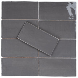 NC-AS-SW36 New Country Dark Grey Subway Tile 3"x6" Polished Ceramic Wall Tile