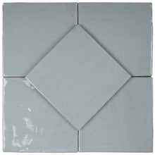 NC-BLU-SQ66 New Country Blue Square 6"x6" Polished Ceramic Wall Tile
