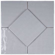 NC-CE-SQ66 New Country Light Gray Square 6"x6" Polished Ceramic Wall Tile