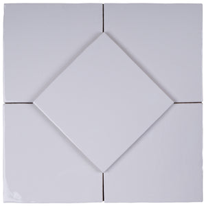 NC-WH-SQ66 New Country White Square 6"x6" Polished Ceramic Wall Tile
