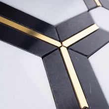 TNDOG-10 Natural Dorato Hexagon White Gold Polished Marble Mosaic Tile Wall Tile Backsplash