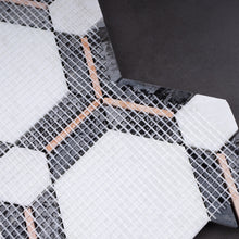 TNDOG-10 Natural Dorato Hexagon White Gold Polished Marble Mosaic Tile Wall Tile Backsplash