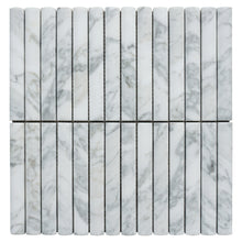 TNMSG-12 Natural Stacked White Convex Matte Marble Mosaic Backsplash Wall Tile