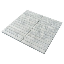 TNMSG-12 Natural Stacked White Convex Matte Marble Mosaic Backsplash Wall Tile
