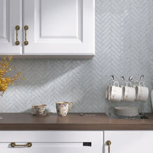 TNMSG-14 Natural Herringbone Carrara White Polished Marble Mosaic Backsplash Wall Tile