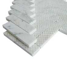 TNMSG-14 Natural Herringbone Carrara White Polished Marble Mosaic Backsplash Wall Tile