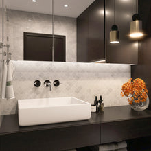 TNMSG-15 Natural Arabesque Carrara White Polished Marble Mosaic Backsplash Wall Tile