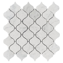 TNMSG-15 Natural Arabesque Carrara White Polished Marble Mosaic Backsplash Wall Tile