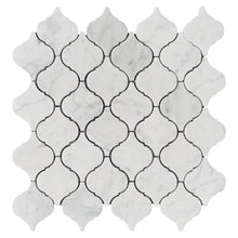 TNMSG-15 Natural Arabesque Carrara White Polished Marble Mosaic Backsplash Wall Tile