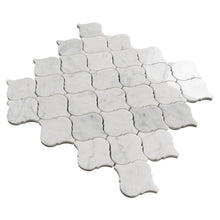 TNMSG-15 Natural Arabesque Carrara White Polished Marble Mosaic Backsplash Wall Tile
