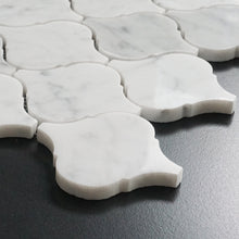 TNMSG-15 Natural Arabesque Carrara White Polished Marble Mosaic Backsplash Wall Tile