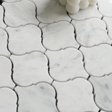 TNMSG-15 Natural Arabesque Carrara White Polished Marble Mosaic Backsplash Wall Tile