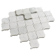 TNMSG-15 Natural Arabesque Carrara White Polished Marble Mosaic Backsplash Wall Tile