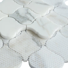 TNMSG-16 Natural Arabesque Carrara Gold Polished Marble Mosaic Backsplash Wall Tile (Copy)