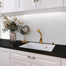 TNMSG-17 Natural Geometric White and Gold Polished Marble Mosaic Backsplash Wall Tile (Copy) (Copy)