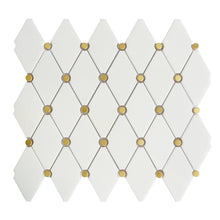 TNMSG-17 Natural Geometric White and Gold Polished Marble Mosaic Backsplash Wall Tile (Copy) (Copy)