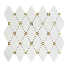 TNMSG-17 Natural Geometric White and Gold Polished Marble Mosaic Backsplash Wall Tile (Copy) (Copy)