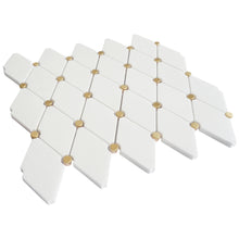 TNMSG-17 Natural Geometric White and Gold Polished Marble Mosaic Backsplash Wall Tile (Copy) (Copy)