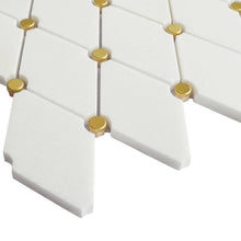 TNMSG-17 Natural Geometric White and Gold Polished Marble Mosaic Backsplash Wall Tile (Copy) (Copy)