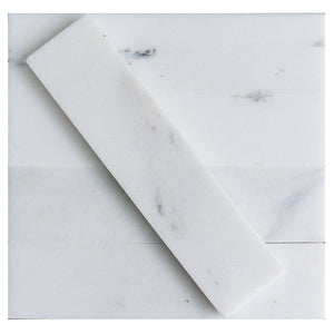 TNMSG-07 White polished marble 2x8 subway tile backsplash