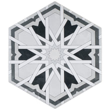 RAD-BLAC-HX89 Radiant Sage Gray Blue 7.88" x 9.45" Hexagon Porcelain Patterned Wall & Floor Tile