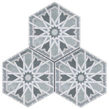 RAD-SAGE-HX89 Radiant Sage Gray Blue 7.88" x 9.45" Hexagon Porcelain Patterned Wall & Floor Tile
