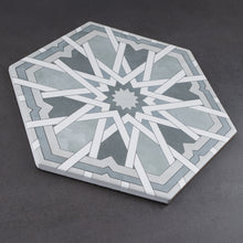 RAD-SAGE-HX89 Radiant Sage Gray Blue 7.88" x 9.45" Hexagon Porcelain Patterned Wall & Floor Tile
