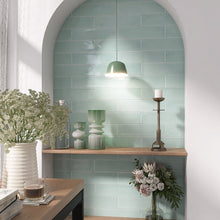 RUR-FERN-S312 Rustic Green Polished Subway Tile 2.95 in. x 11.81 in. Ceramic Wall Tile