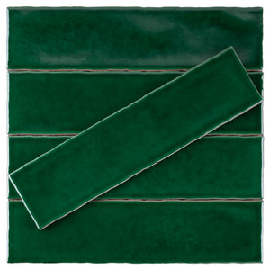 RUR-VICT-S312 Rustic Victorian Green Polished Subway Tile 2.95 in. x 11.81 in. Ceramic Wall Tile