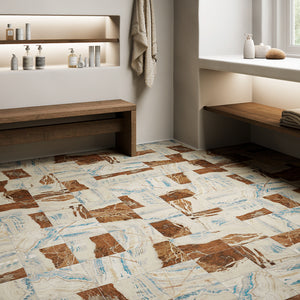 SEN-BLUE-SQ88 SENZIA 8x8 Square Blue & Brown Matte Porcelain Wall & Floor Tile
