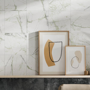 SEN-STRA-SQ88 SENZIA 8x8 Square Calacatta Green Matte Porcelain Wall & Floor Tile