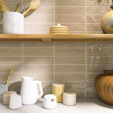 SIE-ALMO-S312 Sierra Almond Beige Polished Subway Tile 2.95 in. x 11.81 in. Ceramic Wall Tile