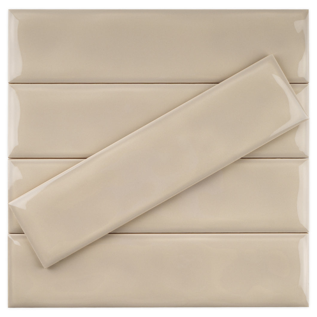 SIE-ALMO-S312 Sierra Almond Beige Polished Subway Tile 2.95 in. x 11.81 in. Ceramic Wall Tile