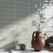 SIE-FERN-S312 Sierra Green Polished Subway Tile 2.95 in. x 11.81 in. Ceramic Wall Tile