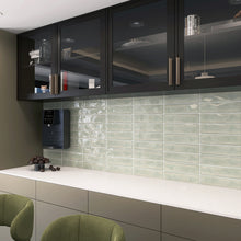 SIE-FERN-S312 Sierra Green Polished Subway Tile 2.95 in. x 11.81 in. Ceramic Wall Tile