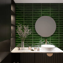 SIE-VICT-S312 Victorian Green Polished Subway Tile 2.95 in. x 11.81 in. Ceramic Wall Tile